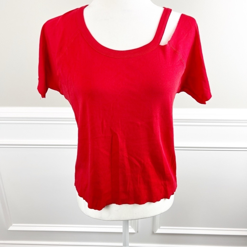 NEW Chaser Red T-Shirt size S Red Cut Out Detail